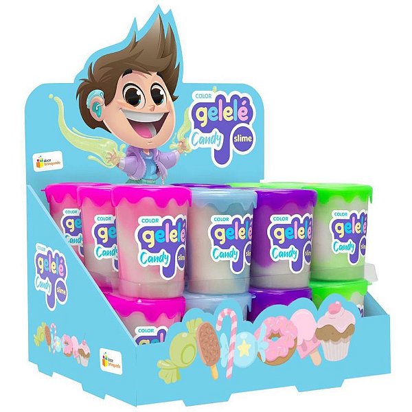 Slime gelele candy color 180g - doce brinquedo (dp.c/24)