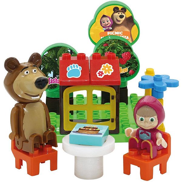 Brinquedo para montar masha e o urso picnic na flore - monte libano (unidade)