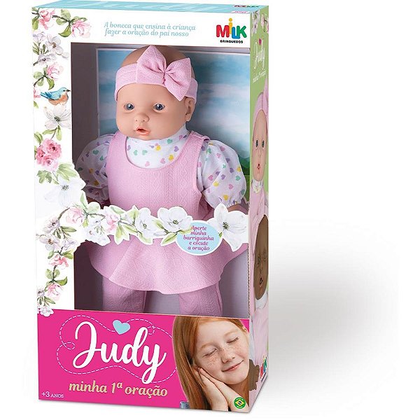 Boneca com mecanismo judy minha 1a oracao 45cm - milk (unidade)