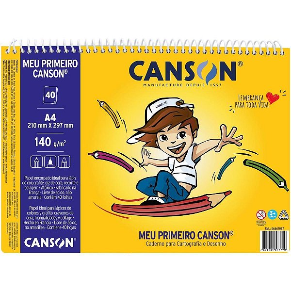 Bloco para educacao artistica meu primeiro canson 40f a4 140 - canson (unidade)