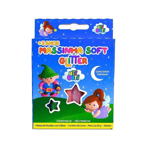 Massa para modelar utiguti glitter 90g 6cores - canson (pct.c/12)