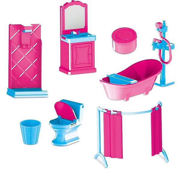 Casinha de boneca colecao judy home banheiro - samba toys (unidade)