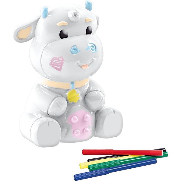 Boneco e personagem joy vaquinha pintura c/canetin - samba toys (unidade)