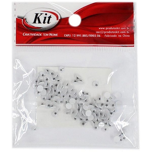 Artesanato olho movel 4mm preto c/100un. - kit (pct.c/20)