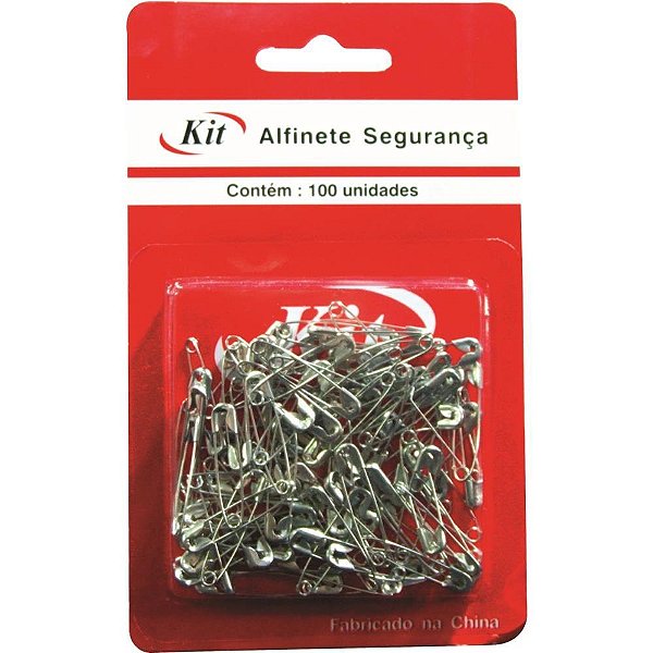 Alfinete seguranca n.0 aco niquelado - kit (ct.c/100)