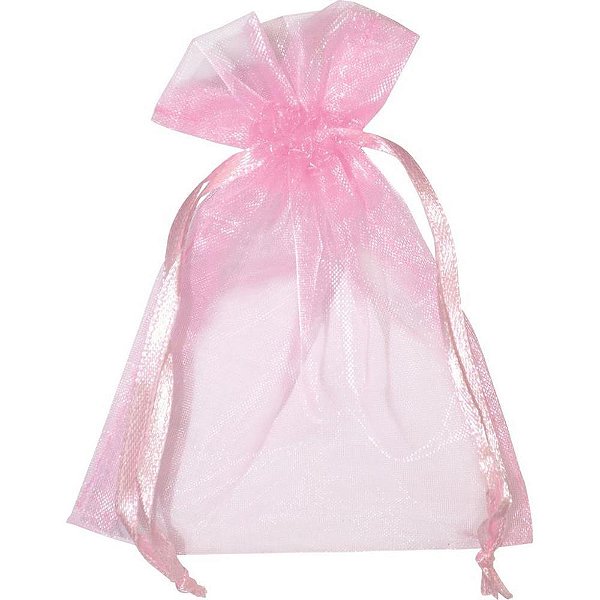 Saco de organza rosa 08x10cm - kit (pct.c/10)