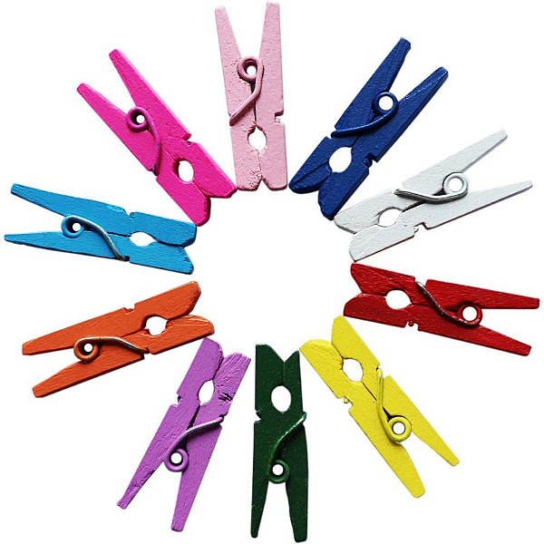 Artesanato miniatura pregador color 2,5cm - kit (pct.c/100)