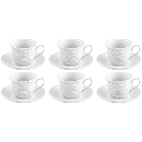 Xicara cha porcelana wembley 12pcs - western (jogo)