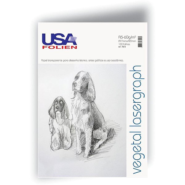 Papel vegetal a3 60g. 297x420mm. - usa folien (pct.c/100)