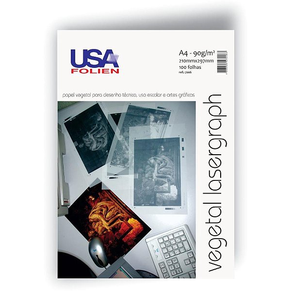 Papel vegetal a4 90g. 210x297mm. - usa folien (pct.c/100)