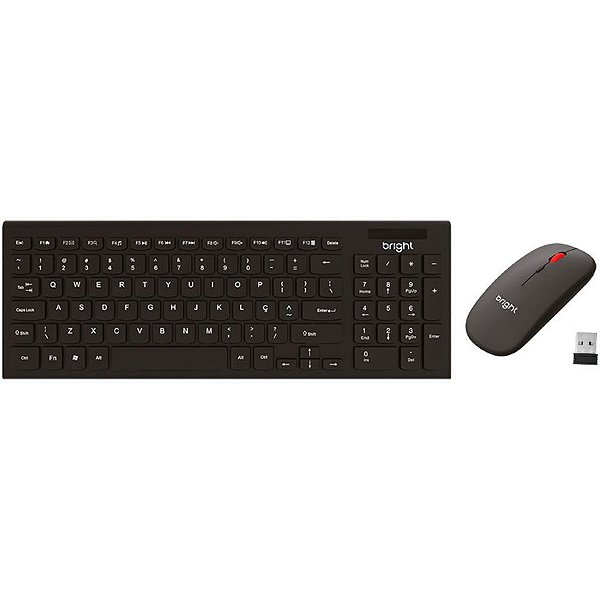 Kit perifericos office slim tecl+mouse s/ fio - bright (unidade)