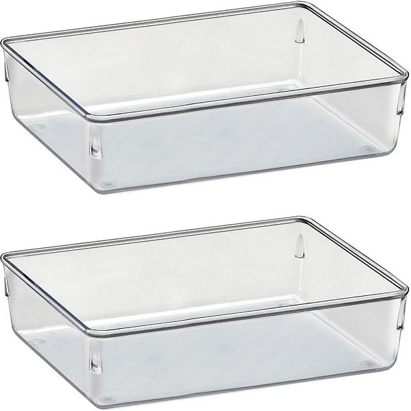 Organizador potes ret. duplo 24x16x5,5 cm - acrimet (cx.c/02)