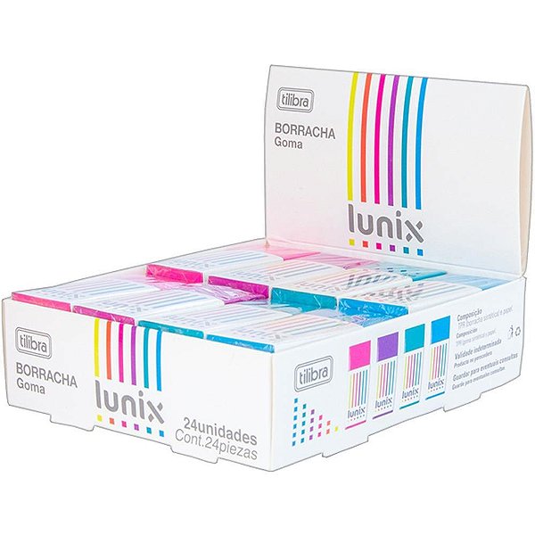 Borracha colorida lunix (s) - tilibra (dp.c/24)