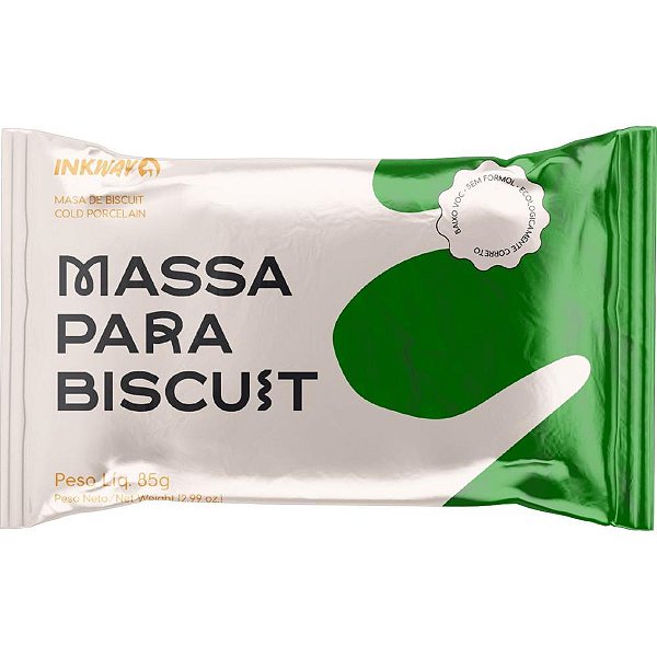 Massa de porcelana fria biscuit 85g verde musgo - ink way (cx.c/10)