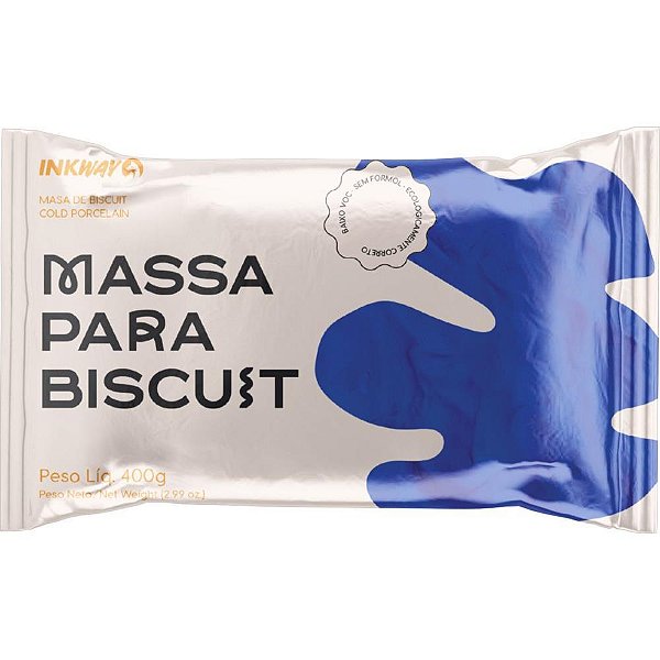 Massa de porcelana fria biscuit 400g azul cobalto - ink way (unidade)