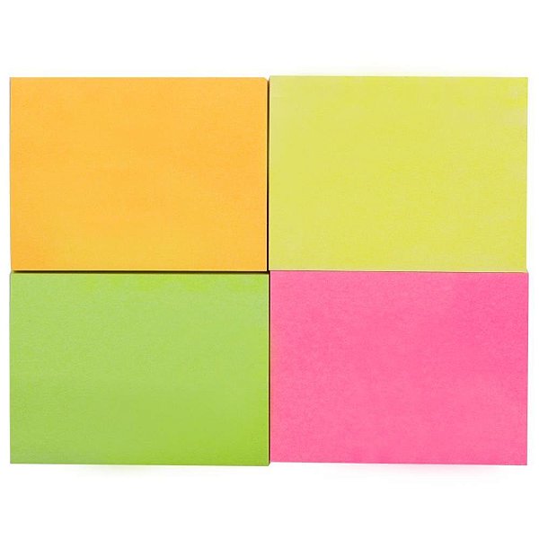 Bloco de recado autoadesivo 38x50mm peq.4 cores neon 200f. - maxprint (unidade)