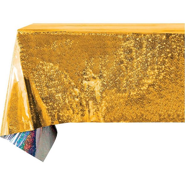 Toalha plastica ouro metalizada 137x274cm - make+ (unidade)