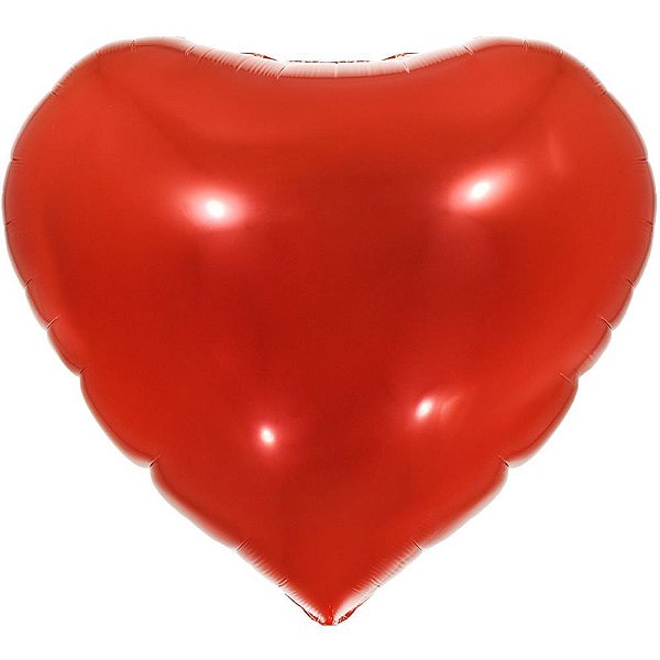 Balao metalizado decorado coracao vermelho 25cm - make+ (pct.c/06)