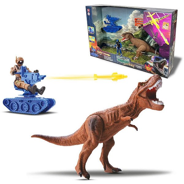 Dinossauro dino hunters forca tatica 16,5 - bee toys (unidade)