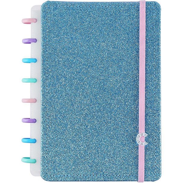 Caderno inteligente a5 lets glitter ocean blue 80fls - caderno inteligente (unidade)