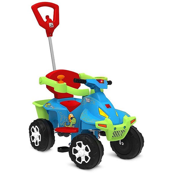 Veiculo para bebe smart quad azul passeio/pedal - bandeirante (unidade)