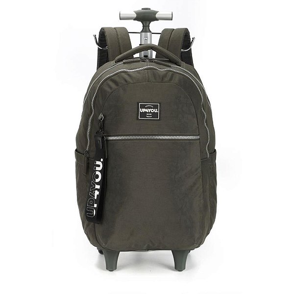 Mochila com rodinha up4you crinkle g cinza - luxcel (unidade)