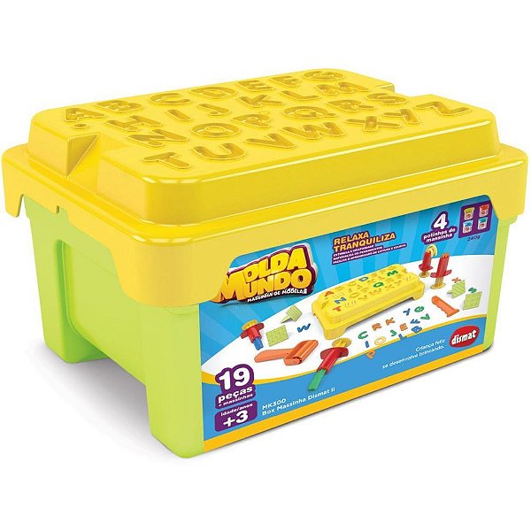 Massa para modelar criativa box massinha alfabeto 19pcs - dismat (unidade)