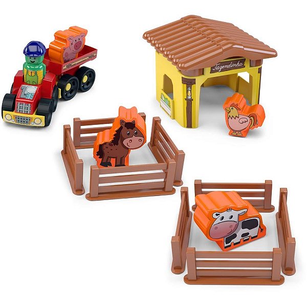 Brinquedo educativo brinkadeira fazendinha 20pcs - dismat (unidade)