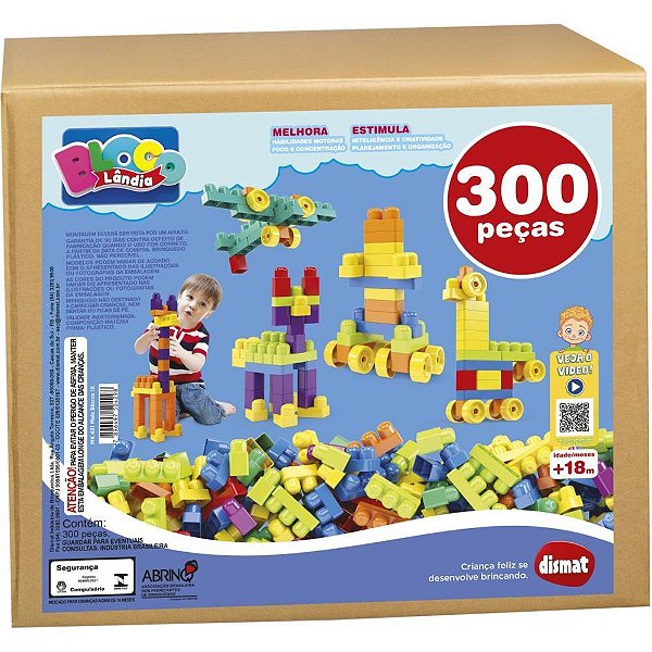 Brinquedo para montar mais blocos ix 300pcs - dismat (unidade)