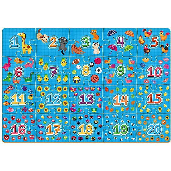 Quebra-cabeca madeira contando do 1 ao 20 40pcs - brinc. de crianca (unidade)