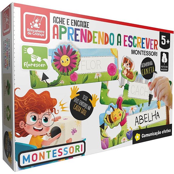 Brinquedo pedagogico madeira ache e encaixe aprend.escrever - brinc. de crianca (unidade)