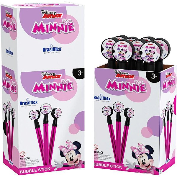 Bolha de sabao minnie bubble stick 130ml - brasilflex (cx.c/08)