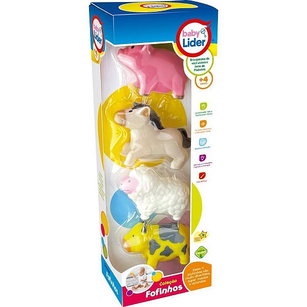 Brinquedo para bebe colecao fofinhos fazendinha - lider (cx.c/04)