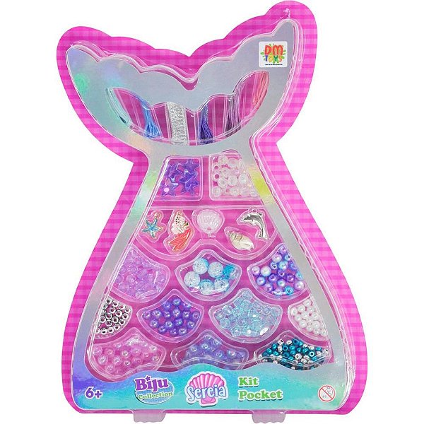 Bijuteria e micanga kit sereia pocket biju collect - dm toys (kit)