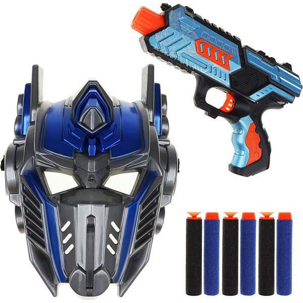 Lancador mascara robo c/06 dardos - art brink (unidade)