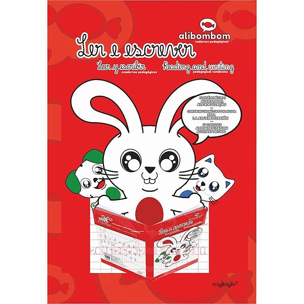 Caderno caligrafia alibombom verm.pauta 123x 60f - romitec (pct.c/05)