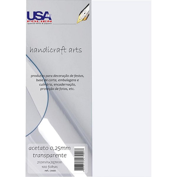 Capa para encadernacao a4 acetato cristal 0,25mm - usa folien (pct.c/100)