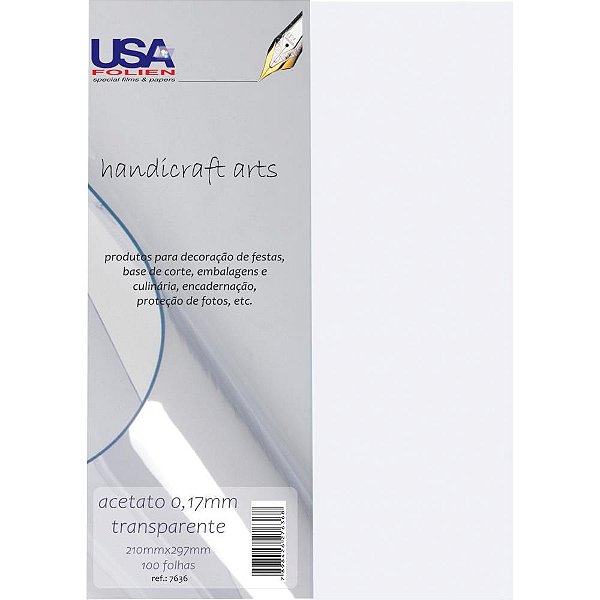 Capa para encadernacao a4 acetato cristal 0,17mm - usa folien (pct.c/100)