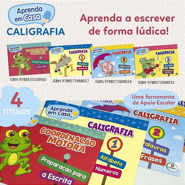 Livro caligrafia aprenda em casa calig.i 14p - todolivro (pct.c/12)