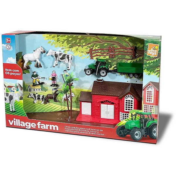 Cenario tematico (playset) village farm - bee toys (unidade)