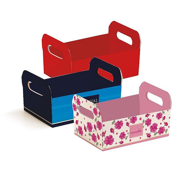 Cesta de papel caixote g 25x19x10cm. (s) - packpel (pct.c/10)