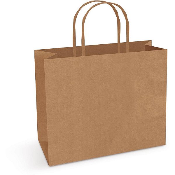 Sacola para presente kraft m 22x30x9cm horizontal - packpel (pct.c/50)