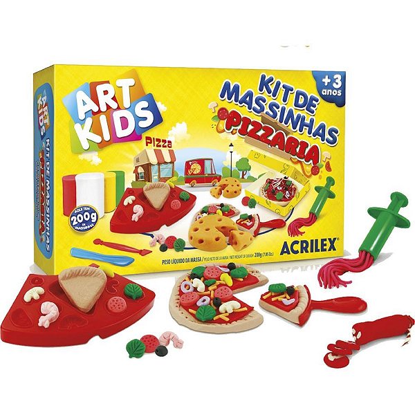 Massa para modelar criativa art kids pizzaria 200g - acrilex (unidade)