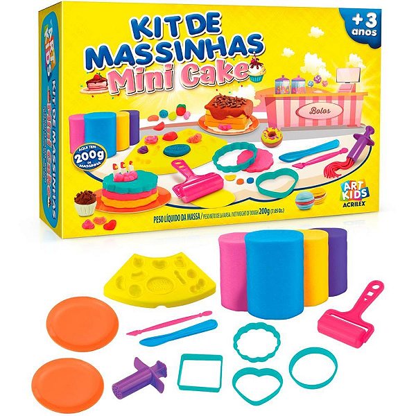 Massa para modelar criativa art kids mini cake 200g - acrilex (unidade)