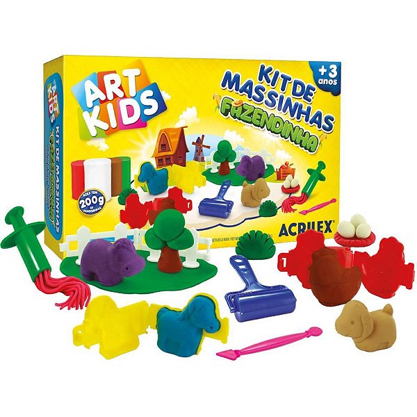 Massa para modelar criativa art kids fazendinha 200g - acrilex (unidade)