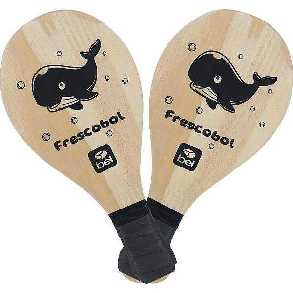 Frescobol infantil raquete madeira+bola - bel (kit)