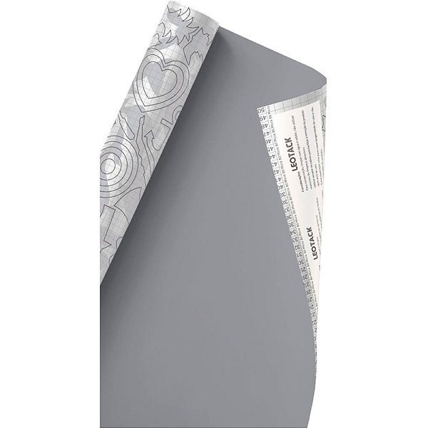 Plastico adesivo 45cmx10m cinza 0,80 - leonora (rolo)