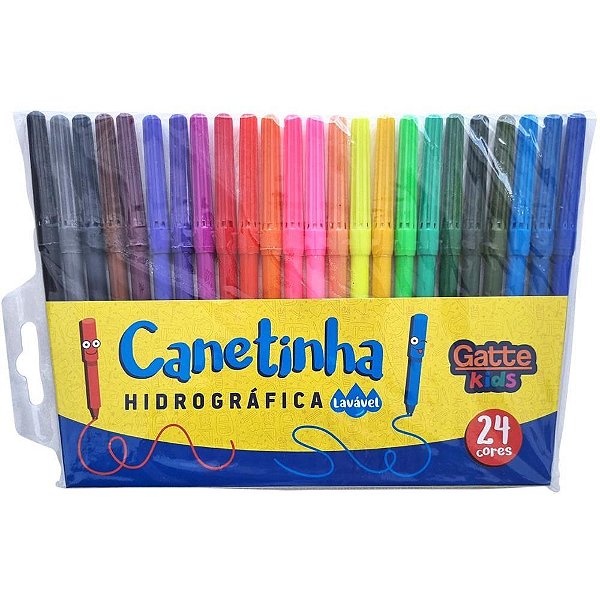 Caneta hidrografica hidrocor kids 24 cores - make+ (pct.c/06)
