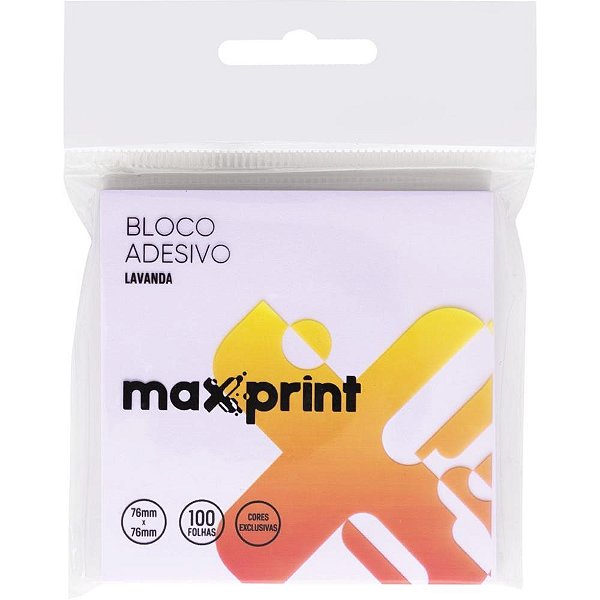 Bloco de recado autoadesivo 76x76mm hope lavanda 100f - maxprint (unidade)