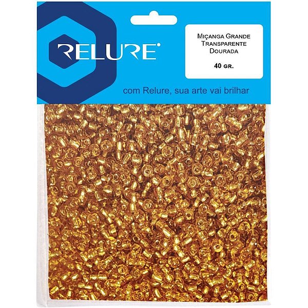 Micanga dourada transp. 40g.gran.3,6mm - honey (pacote)
